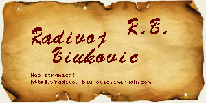 Radivoj Biuković vizit kartica